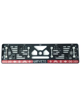 License plate frame with rubber gaskets and polymer sticker Lithuania R22